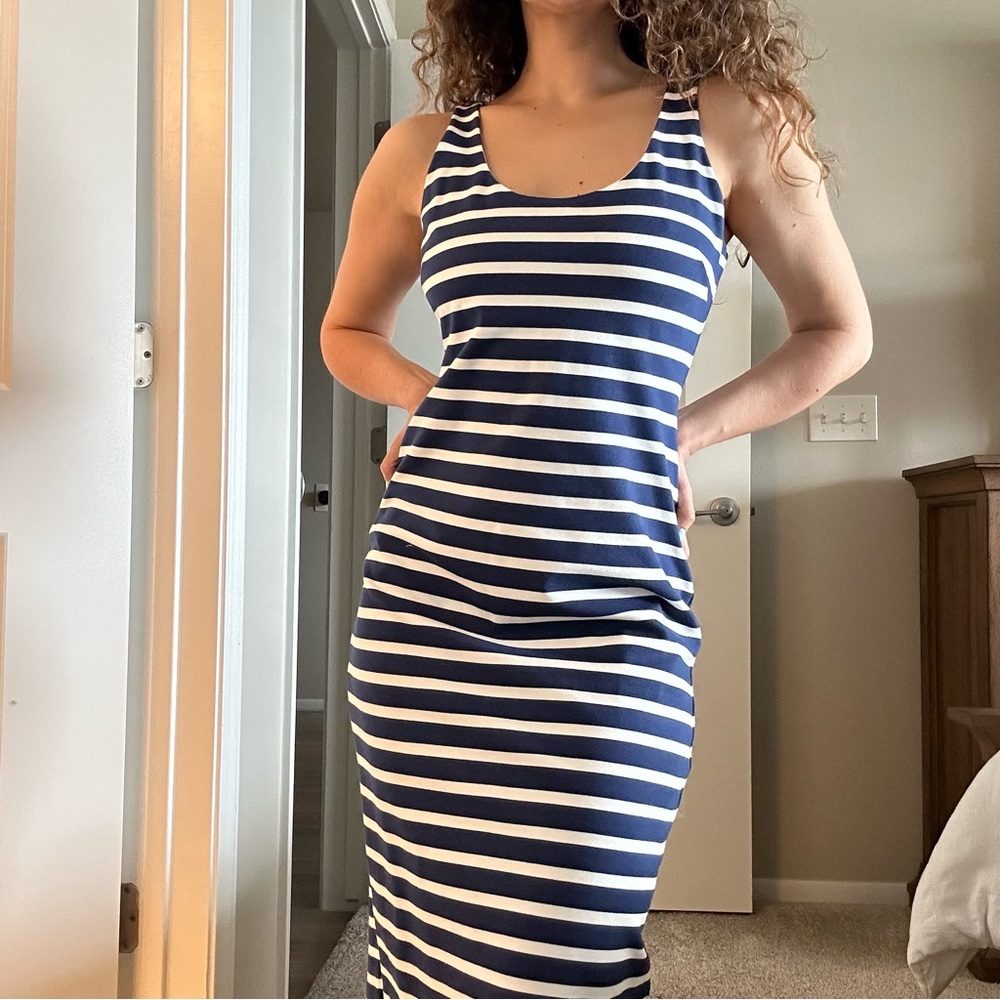 L’Agence Stripped Tank Midi-Dress
